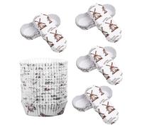 OSALADI Capacillos para Cupcakes de Papel Resistente a Alta Temperatura 200 Piezas 100 Redondos 100 Forma de Barco Aptos para Hornear Muffins y Postres Colores Blanco y Natural
