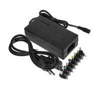 OSALADI Cargador para Portátil 96w Multifunción Adaptador Ajustable 12-24v, 10 Piezas 8 Cabezales Compatibles, Adecuado para Uso Electrónico En Oficina y Viaje, Color Negro