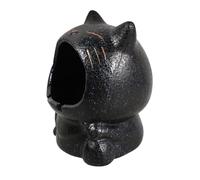 OSALADI Cenicero de Cerámica Grande Negro Diseño de Gato, Multiuso para Decoración del Hogar y Oficina, Cenicero para Exteriores E Interiores, Accesorio Decorativo Funcional