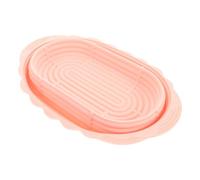 OSALADI Cesta de Fermentación de Pan Ovalada de Silicona Resistente al Calor, Plegable, Gran Capacidad, para Uso Doméstico y Panadería Casera, Color Rosa