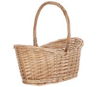 OSALADI Cesta de Mimbre con Asa Cómoda y Resistente, Ovalada y Tejida a Mano en Sauce, Adecuado para Picnic y Almacenamiento Diario