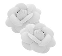 OSALADI Clips Desmontables para Zapatos Mujer, 2 Piezas, Adorno de Rosas de Material Sintético Blanco, Compatibles Tacones Altos, Sandalias y Botas, Accesorio Decorativo para Bodas