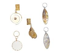 OSALADI Colgantes para Rastas y Anillos Pelo en Aluminio Detalles de Conchas Marinas y Perlas, Set de 5 Piezas Mixtas, Accesorios Decorativos para Trenzas y Tocados de Varios estilos