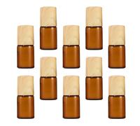 OSALADI Conjunto de 10 Botellas de Vidrio Rodillo 2 Ml para Aceites Esenciales y Perfumes Recargables Tapa de Madera para Aromaterapia y Viaje