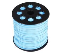 OSALADI Cordón de Piel Sintética Azul para Hacer Pulseras y Collares, Hilo de Gamuza Doble Cara de 2,6mm, 90m Cortable para Manualidades y Joyería DIY