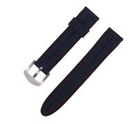 OSALADI Correa De Reloj De Silicona 24 Mm Resistente Al Agua Deportivo Negro Con Costura Roja Unisex Para Uso Diario Transpirable y Duradera