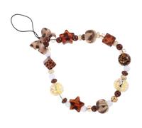 OSALADI Correa para Teléfono Cuentas Vintage Diseño Leopardo, Pulsera de Muñeca para Teléfono Móvil Compatible, Cadena Antipérdida Decorativa Práctica para Uso Diario