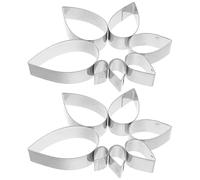 OSALADI Cortadores de Galletas de Acero Inoxidable 14 Piezas Forma de Pétalos de Rosa Moldes para Fondant y Arcilla Herramientas para Decorar Pasteles y Manualidades Kit para