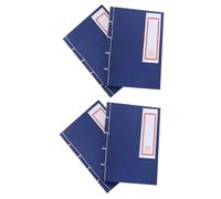 OSALADI Cuaderno Retro Azul Libreta De Sueltas Con Diseño Antiguo Para Prácticos Y 2 Piezas*2