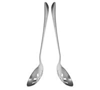 OSALADI Cuchara Ranurada Pequeña de Acero Inoxidable 304, Set de 2 Unidades para Servir y Colar, Utensilios para Servir en Buffets, Banquetes y Uso Doméstico