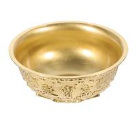 OSALADI Cuenco de Latón Dorado 12 CM, Cuenco Riqueza y Decoración de Mesa en Oficina y Hogar, Adorno Ornamental Artístico Soporte Duradero para Regalos Estilo Aleatorio
