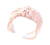 OSALADI Diadema Ancha Cruzada Nudo, Aro Pelo Rosa Lunares Dorados, Accesorio Vintage para Cuidado Diario y Fiestas, Diadema Turbante Elegante para Mujer