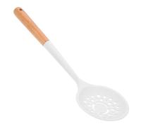 OSALADI Espumadera Ranurada de Silicona Mango de Madera Colador para Cocina Utensilio Multifuncional para Escurrir y Cocinar Pasta y Verduras