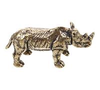 OSALADI Estatua y Diseño Vintage de Rinoceronte Artesanía Fina de Latón Dorado para Decoración de Escritorio Hogar