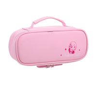 OSALADI Estuche para Lápices con Cerradura Gran Capacidad Oxford Portátil Útiles Escolares para Niños Color Rosa