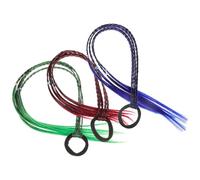 OSALADI Extensiones de Cabello Trenzado de Colores para Mujer, Coleteros Sintéticos de 3 Piezas en Azul, Rojo y Verde, Postizo de Recogido Elástico para Peinados Creativos y Uso Diario