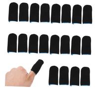 OSALADI Fundas para Dedos Antideslizantes para Juegos 10 Transpirables y Resistentes Al Sudor Protección para Pantallas Táctiles Color Negro y Azul Mangas para Pulgares