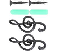 OSALADI Ganchos de Pared de Hierro Fundido Diseño de Nota Musical 2 Unidades Gancho para Colgar Abrigos y Bolsos Soporte Resistente para Llaves y Prendas Adecuado para Entrada y