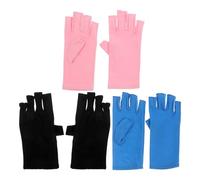 OSALADI Guantes UV para Uñas sin Dedos 3 Pares - Protector de Uñas UV Resistente a Rayos Ultravioleta - Accesorios de Manicura para Uso Lámpara de Gel - Guantes Reutilizables para Cuidado