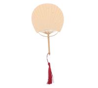 OSALADI Handheld Chinese Fan With Bamboo Frame And Elegant Tassel Dual Sided Blank Surface For Diy Painting Portable Mini Craft Fan For Wedding Dance Photography And Home Decoration