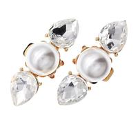 OSALADI Hebillas de Zapatos para Novia de Metal Dorado Gemas de Imitación, Clips Decorativos para Tacones y Zapatos Planos, Accesorios Ligeros para Boda y Fiesta