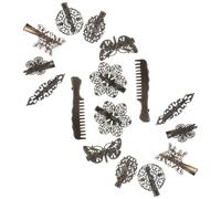 OSALADI Horquillas Vintage de Metal de Bronce 16 Piezas para Niña, Pasadores Franceses Retro con Diseño de Insectos y Flores, Accesorios Pelo Elegantes para Fiestas y Uso Varios estilos