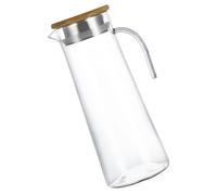 OSALADI Jarra de Agua Fría Acrílica de 1200 Ml con Tapa de Madera, Resistente al Calor y Frío, Adecuado para Almacenar y Servir Bebidas y Té Hogar o Restaurante