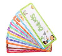 OSALADI Juego De 16 Tarjetas Didácticas Mensuales Y De Temporada En Inglés para Niños, Ideal para Jardín De Infantes Y Educación En El Hogar, para Mejorar El Vocabulario Y Las Habilidades