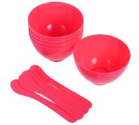 OSALADI Juego de 5 Cuencos de Mezcla para Mascarillas Faciales de Plástico Pp, 10 Piezas con Palitos Aplicadores, Color Rosa Oscuro, Kit para Fabricación y Suministro de Mascarillas