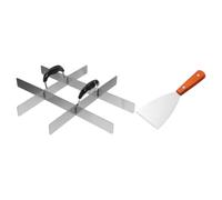 OSALADI Juego de Cortadores de Tartas Acero Inoxidable 2 Piezas Separador de Porciones con 9 Divisiones y Espátula para Tiramisú Pizza y Postres Utensilios para Repostería y Corte