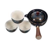 OSALADI Juego de Té Chino Estilo Azul Tetera de Cerámica y Filtro para Colar, Fácil de Verter, Set de 1 Juego Taza para Aficionados al Té en Casa