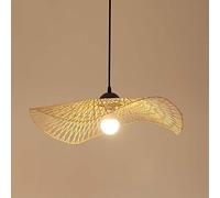 OSALADI Lámpara Colgante Lámparas Colgantes de Ratán Boho Tejidas a Mano Lámpara Colgante de Araña de Mimbre Natural de Techo de Mimbre de Montaje Empotrado para Restaurante de Isla de