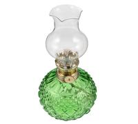 OSALADI Lámpara de Aceite Vintage Verde con Mecha Ajustable, Linterna Clásica de Queroseno para Iluminación de Emergencia, Luz Cálida Decorativa para Sala de Estar y Dormitorio, Lámpara