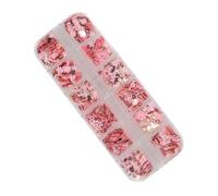 OSALADI Lentejuelas Brillantes para Uñas Caja de 12 Compartimentos Polvo de Inmersión Brillo Rosa Dorado Decoración de Manicura DIY para Fiestas y Maquillaje Creativo