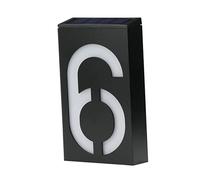 OSALADI Letrero de Puerta con Número 6 Y Luces Led Que Funcionan con Energía Solar Placa de Puerta Solar Personalizada para Seguridad del Hogar