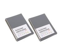 OSALADI Libreta de Contraseñas A6 con 2 Unidades, Cuaderno Espiral Gris con Pestañas Alfabéticas, Organizador Portátil para Guardar Claves de Internet, Tamaño Pequeño para Oficina y Hogar