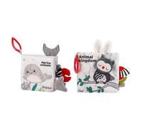 OSALADI Libros De Baño para Bebés 0-1 Año Libro Sensorial Suave Estimulación Visual y Táctil Material Tela Resistente Al Desgarro 2 Piezas (océano y Bosque) Juguetes Educativos Tempranos para Bebés