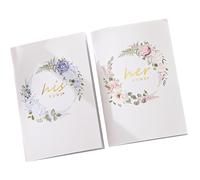 OSALADI Libros de Votos para Boda en Papel Juego de 2 Unidades para Novios Diseño Floral Impreso Papel Duradero y Resistente Adecuado para Banquetes y Regalos de Boda
