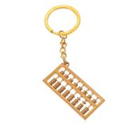 OSALADI Llavero de Ábaco de Cobre Dorado, Colgante Creativo y Fácil de Llevar Diseño Chino, Accesorio Vintage para Bolso o Coche