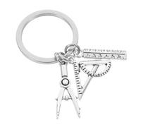 OSALADI Llavero de Aleación Colgante de Regla y Brújula, Diseño Compacto para Llaves y Bolso, Obsequio Adecuado para Ingenieros y Estudiantes de Arquitectura, Llavero Creativo para Uso