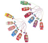 OSALADI Llavero de Muñecas Rusas para Funda de Teléfono, Correa de Muñeca de Madera de Haya, 12 Piezas para Decoración de Bolso y Obsequio Color Aleatorio