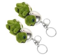 OSALADI Llavero de Tortuga de Peluche 2 Piezas con Casco, Diseño Suave y Compacto en Felpa Gris Plateado, Colgante Decorativo para Mochilas, Llavero de Coche y Bolsos, Accesorio