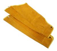 OSALADI Mangas de Brazo de Piel de Vaca Protección contra Cortes y Calor, Par Amarillo Botón, Accesorio para Soldadura, Uso Industrial Procesos Agrícolas