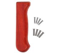 OSALADI Mango para Cuchillo Cortador de Cocina de Repuesto, Accesorio de Corte en Madera de Palo Rojo sin Agujeros, Empuñadura Ergonómica para Uso Doméstico en Cocina