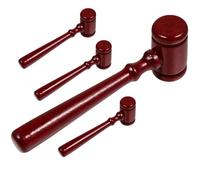 OSALADI Martillo de Juez de Madera Maciza Rojo 4 Piezas Compactas para Subasta y Juego de Rol Martillo Decorativo Portátil para Oficina y Actividades Cognitivas Infantiles