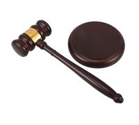 OSALADI Martillo Juez de Madera Maciza con Bloque Sonido Martillo Subasta Resistente para Abogados y Profesionales Herramienta Judicial Multiuso con Acabado Pulido