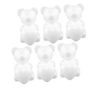 OSALADI Modelos de Espuma para Manualidades 12 Piezas, Osos de 20 Cm y Corazones de 10 Cm en Blanco, Decoración DIY para San Valentín y Fiestas, Espumas Artesanales para Bricolaje