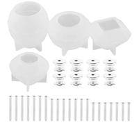 OSALADI Molde de Silicona para Tiradores de Cajones Diy, Set 4 Moldes Multifacéticos para Manijas de Armario, Base para Tirador 8 Piezas y Tornillos 25/30/35 Mm, Reutilizable