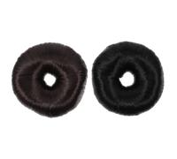 OSALADI Moldeador de Moños para Cabello 2 Piezas Negro y Café Oscuro Accesorio para Peinados Recogidos Postizo Tipo Dona para Volumen Natural en Bodas Graduaciones y Eventos