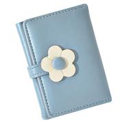 OSALADI Monedero Portátil para Chica Estudiante de Piel Sintética PU, Diseño Coreano Simple Patrón de Flores, Almacenamiento Clasificado y Tamaño Compacto para Uso Diario